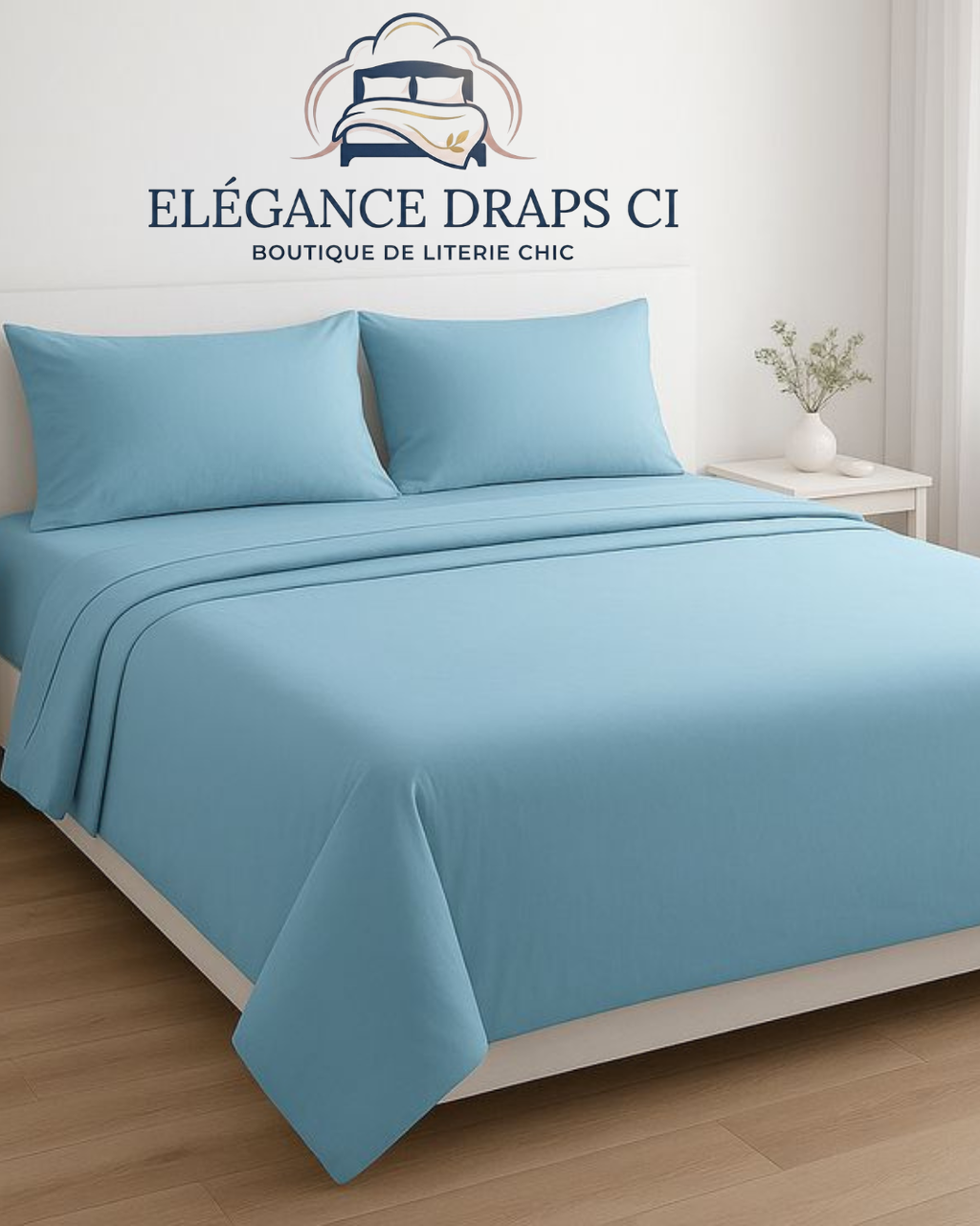 Lot de 2 Draps et 2 Taies – Design Élégant et Confort Assuré Pour Lit Deux Places