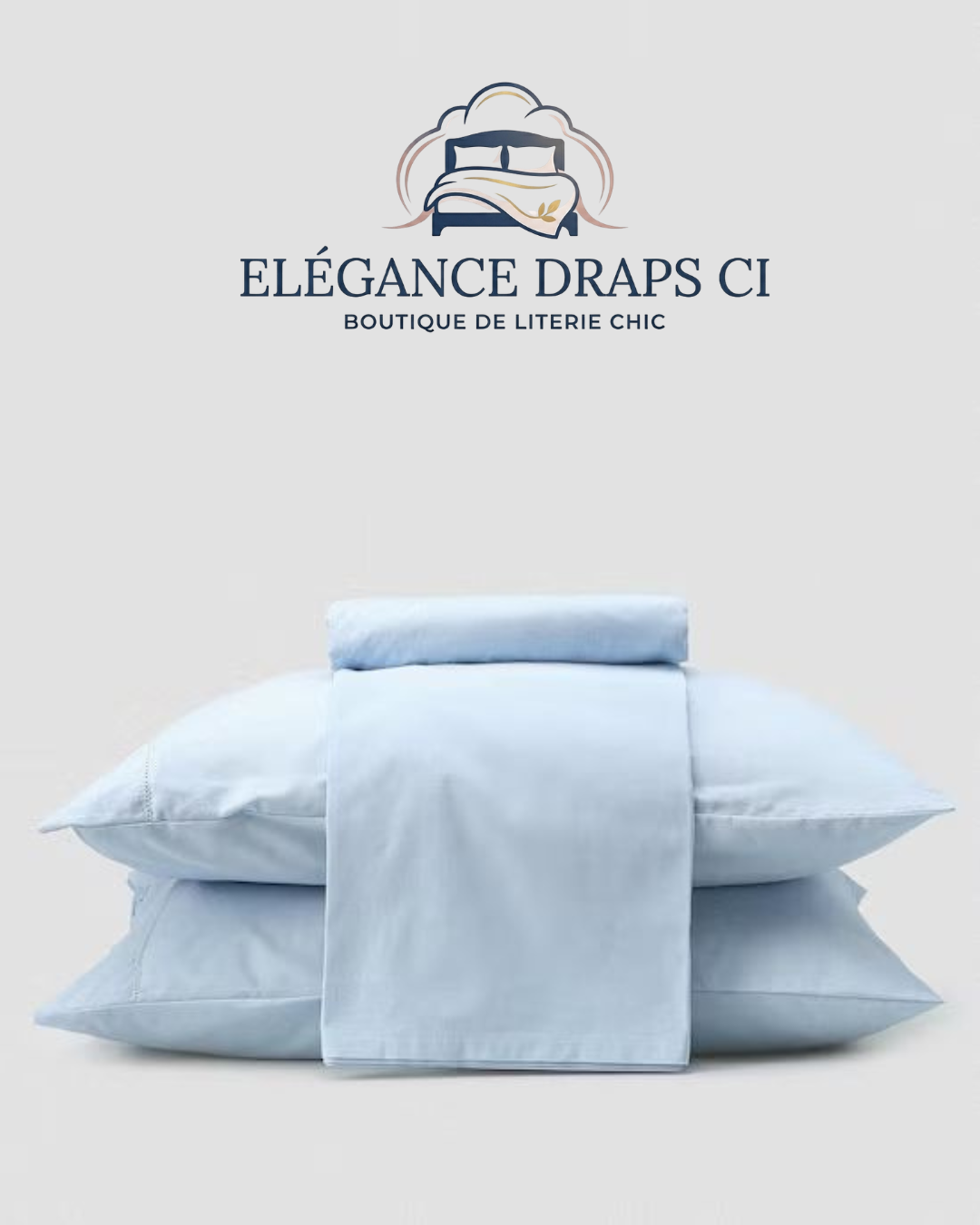 Lot de 2 Draps et 2 Taies – Design épuré et Confort Assuré Pour Lit trois Places