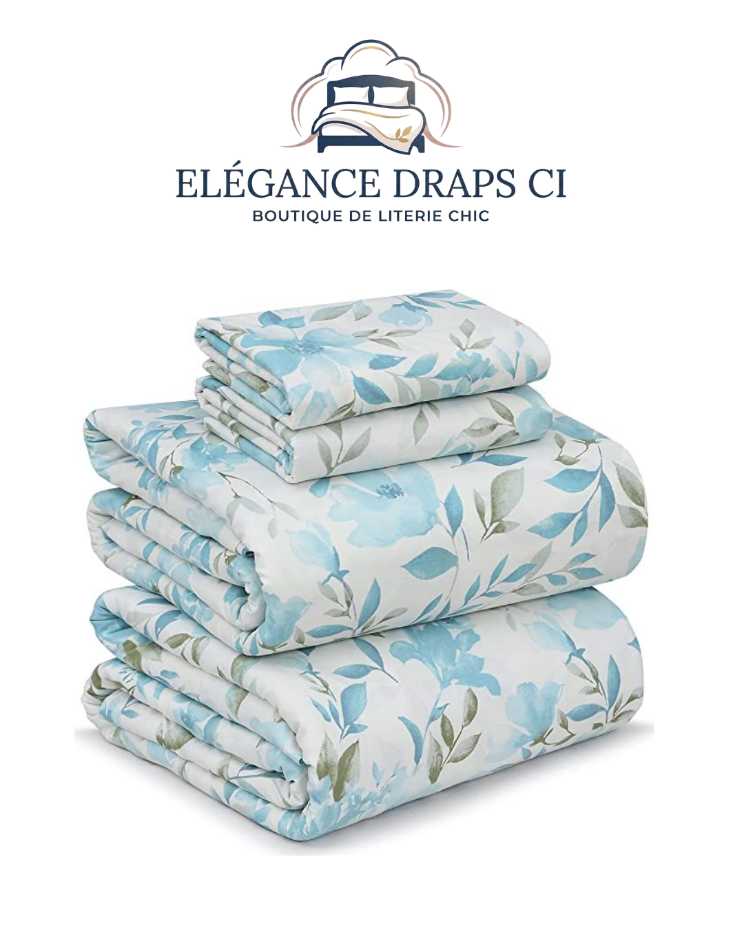 Lot de 2 Draps et 2 Taies – Design épuré et Confort Assuré Pour Lit trois Places