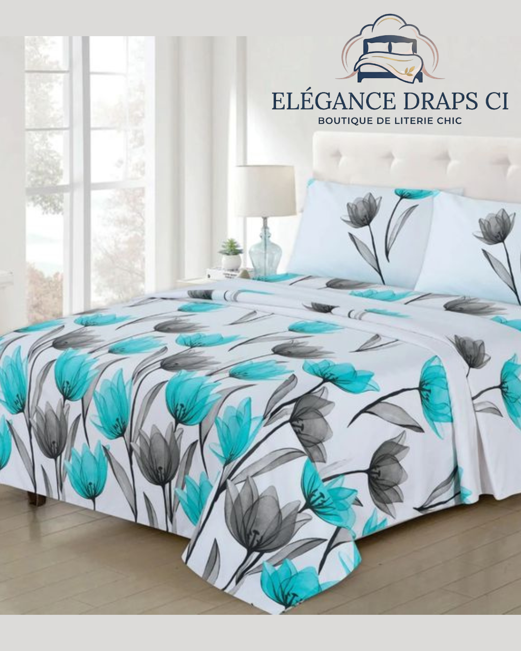 Lot de 2 Draps et 2 Taies – Design Élégant et Confort Assuré Pour Lit Deux Places